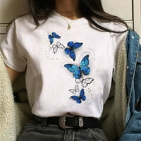 Giligiliso дамски флорални отпечатъци небрежни къси ръкави v ризи и върхове на върховете тънка блуза
