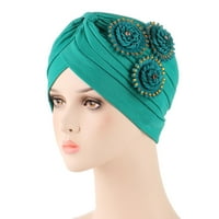 mveomtd покритие за коса тюрбан turban head wrap bohemian floral cap head wiar етническа шапка hapband beach head band green един размер