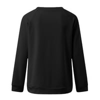Грозен коледен пуловер Дамски есенни модни жени есен и зима отпечатани разхлабени тениска с дълги ръкави блуза кръгла шия ежедневни върхове плюс размер коледни ри