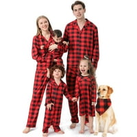 Нова сладка модна коледна карирана семейство европейски и американски пижама родител-дете костюм мама червено