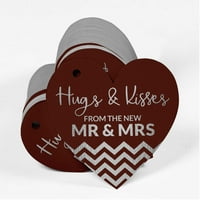 InkDotPot Hugs & Kisses от сватбената бутилка Tag Real Silver Foil Favor Hang Tag Pack