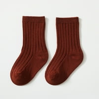 Чорапи за малки деца Есен есен зима моден солиден цвят прост вертикален модел удобни топли соци