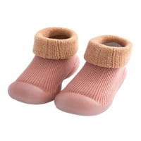 Rotosw Infant Floor Flippers Гумени обувки с мека подметка за чорапи, които не тънки чорапи с леки прегради първа ходеща обувка на закрит комфорт чехли розово 5c