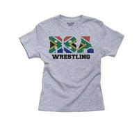 Южна Африка Борба - Олимпийски игри - Рио - Памучна тениска на Flag Boy's Youth Grey
