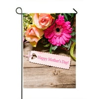Куп цветя етикет текст дървени щастливи майки ден градински флаг на открито флаг домашно парти градински декор