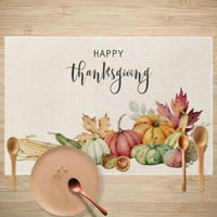 Деня на благодарността Плакати комплект от есенна тиквена кленови листа биволски карирани разположения