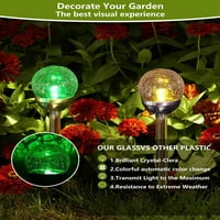 Слънчеви светлини на открито градина, цвят промяната на слънчевите ландшафтни светлини, водоустойчива напукана стъклена топка LED слънчева пътека светлини за вътр?