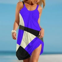 Dqueduo летни рокли за жени плюс размер Boho Floral Printed Beach Sundress Thrist