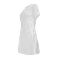 Небрежна летна тениска на жените рокля от рокля с къс ръкав туника папийон за женски клирънс