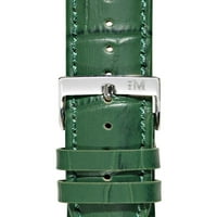 Morellato Bolle Alligator Resposed истински каишка от телешки кожен часовник - зелена - хромирана катарама от неръждаема стомана - колекция Morellato