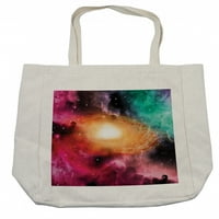 Чанта за пазаруване на Zodiac, цветни снимки на астрономия на спирала галактически звезди Stardust и Cosmos, екологична чанта за многократна употреба за плаж за хранителни стоки и други, 15.5 14.5
