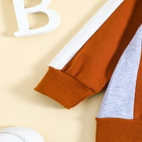 3m-3y малко дете момче есенни дрехи писмо печат дълъг ръкав пуловер панталони контраст цвят топло облекло