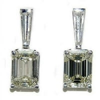 CT Emerald & Baguette Cut Diamond Drop Caun