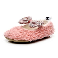 Gomelly Newbory Baby Shoes First Walkers Flats Soft Sole Crib Shoes Неплъзнене на лоафери за деца и момичета Малчици розово 3C