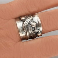 Amousa Vintage Creative Graving Въртяща се гирлянда пръстена Цветни пръстени Мъжки женски пръстени 8