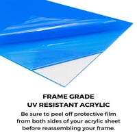 Frame Blue Picture Frame - Пълната модерна фото рамка включва UV акрилна предпазител