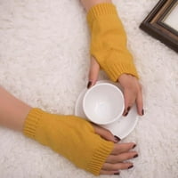Жени момиче плетена ръка без пръсти поддържа топло зимни ръкавици мека топла ръкавица