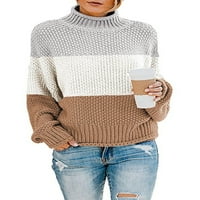 Asyoly Women's Winter Turtleneck Batwing ръкав плете пуловери Пуловер Небрежни джъмпер Топс