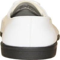 Мъжки смокинг обувки с смокинг с смокинг за обувки за бръчки ни, бял патент)
