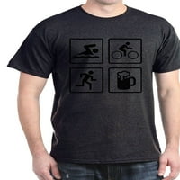 Cafepress - Swim Bike Run Drink Dark Thish - памучна тениска