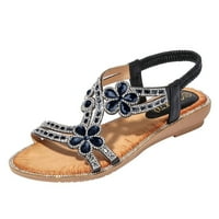 Дамски сандали плоски bling цвете плаж бохмия ежедневни обувки