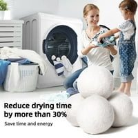 Топки за сушилня за многократна употреба, омекотител за пране на пране на домашно измиване на руно суха топка, полезни аксесоари за пералня