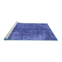 Ahgly Company Machine Pashable Indoor Rectangle Oriental Blue Industrial Area Rugs, 7 '9'