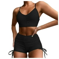 Дамски бански костюми под $ 10, AXXD SOLID BIKINI SEXY SLIM HIGH TAIST BELLY COVER CONSEVITATING SPLING SWIMSUIT SUIN за ново пристигане черно 8