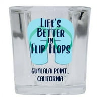 Gualala Point California Souvenir Square Shot Glass Flip Flop дизайн 4-опаковки