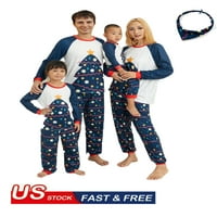 Семейно съвпадение на коледни пижами за двойка, деца бебе и куче празник на родител-дете тоалети заспиване xmas pjs домашно облекло