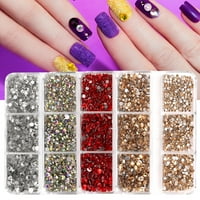 Kisor плоски гърба на ноктите за нокти Кръгли кристали за DIY занаяти лъскави и цветни запаси от диамантен чар за грим за декорация на изкуството на ноктите, наситено лилаво