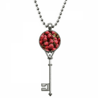 Прясна ягода червени плодове картина висулка винтидж колие сребро бижута ключ