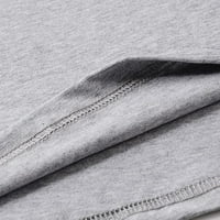 Отстъпки за жени с късо ръкав Подаръци за жени памук забавен грахски дизайн печат върхове ежедневни тениски Съвместен суичър за отпускане на пуловер Блуза Модно облекло Сиво L