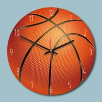 Акрилен отпечатан стенен часовник Кръгъл баскетболен модел простота висящ часовник за домашна всекидневна декорация за трапезария