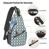 Сладък пингвин модел раница гърди чанта за прашка кръстосана чанта за рамо на ден за туризъм за пътуване жени мъже