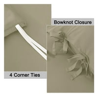 Piccocasa Bow Tie Duvet Cover спално бельо комплект с калъфи за възглавници крал Khaki