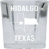 Hidalgo Texas Souvenir Laser Etched Square Shot Glass Texas State Flag Design