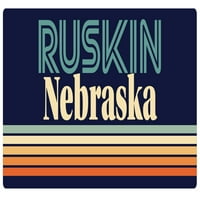 Ruskin Nebraska Vinyl Decal Sticker Retro дизайн
