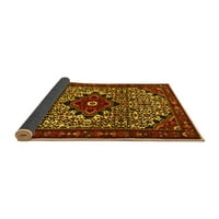 Ahgly Company Indoor Square Persian Yellow Traditional Area Rugs, 3 'квадрат