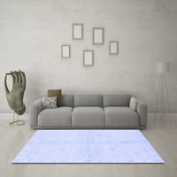 Ahgly Company Indoor Round Резюме сини съвременни килими, 4 'кръг
