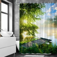 Естествен горски пейзаж душ завеса 3d отпечатана природа водоустойчив полиестер баня завеса домашен декор баня завеса cortina