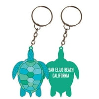 San Elijo Beach California Turtle Metal Keychain