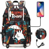 Bzdaisy Totoro Backpack с USB зареждане, 15 '' отделение за лаптоп и многопод дизайн униз за деца тийнейджър