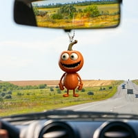 Honrane Pumpkin Car Accessore Halloween Car Pendants Pumpkin Keychain за празнична украса чар за избледняване устойчив слънчева светлина устойчив за кола