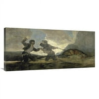 В. Борба с Cudgels Art Print - Francisco de Goya