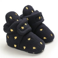 Момче момиче топли ботуши бебешки обувки за новородени топли глезени чорапи за чорапи за момчета момичета зимен топла руно уютни чорапи обувки, тъмносини, 6- месеца