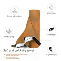 Преносима кърпа за микрофибър за възрастни, оранжева текстура бърза суха кърпа с туристическа катастрофа PVC торбичка, 16 31.5
