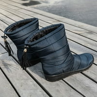 Glonme Ladies Flats Boots Дамски зимни ботуши от средата на Калф Причина за удобни обувки