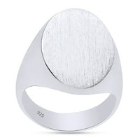 Кръгла форма 14k бяло злато, покрито със сребърен пешеход, размер на пръстена 12.5
