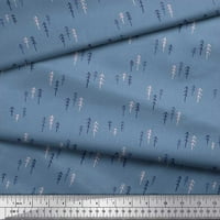 Soimoi Blue Modal Satin Fabric Arrow Arrow Отпечатана занаятчийска тъкан край двора